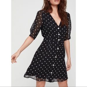 Aritzia Wilfred button front dress (polka dot)